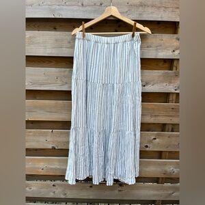Blue and White Striped Maxi Skirt